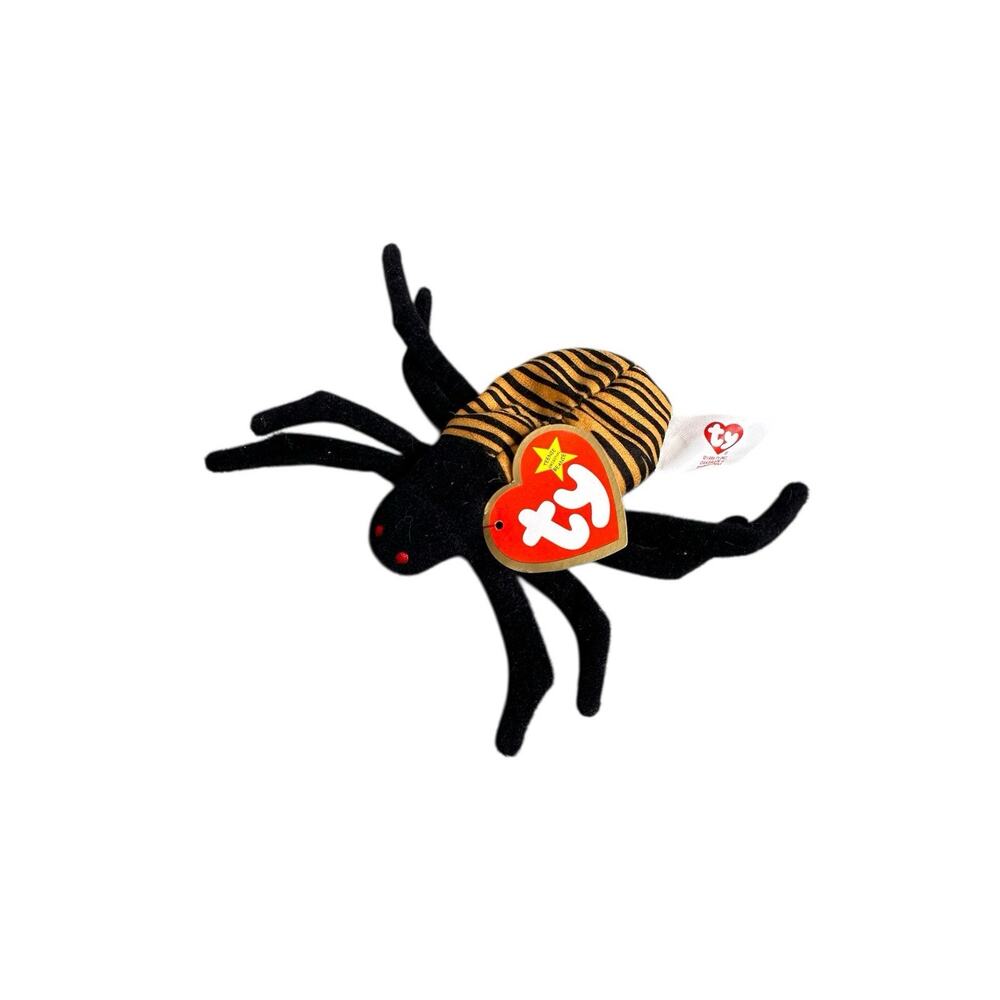 Ty Teenie Beanie Babies Spinner the Spider Halloween Bug Toy Plush Stuffed Soft